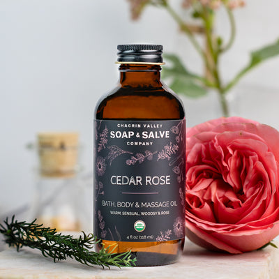 Organic Massage Oil - Cedar Rose