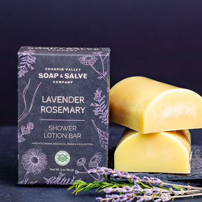 Organic Lavender Rosemary Shower Lotion Bar