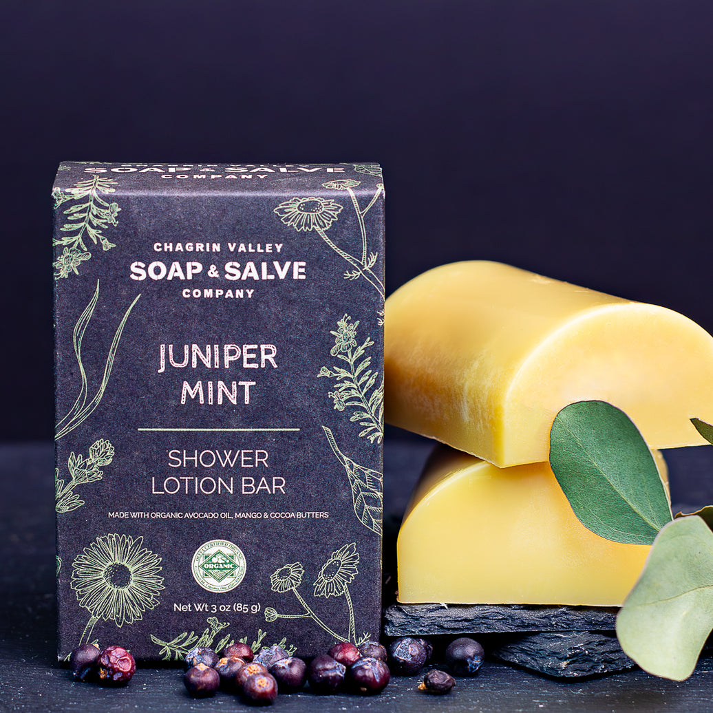 Organic Juniper Mint Shower Lotion Bar