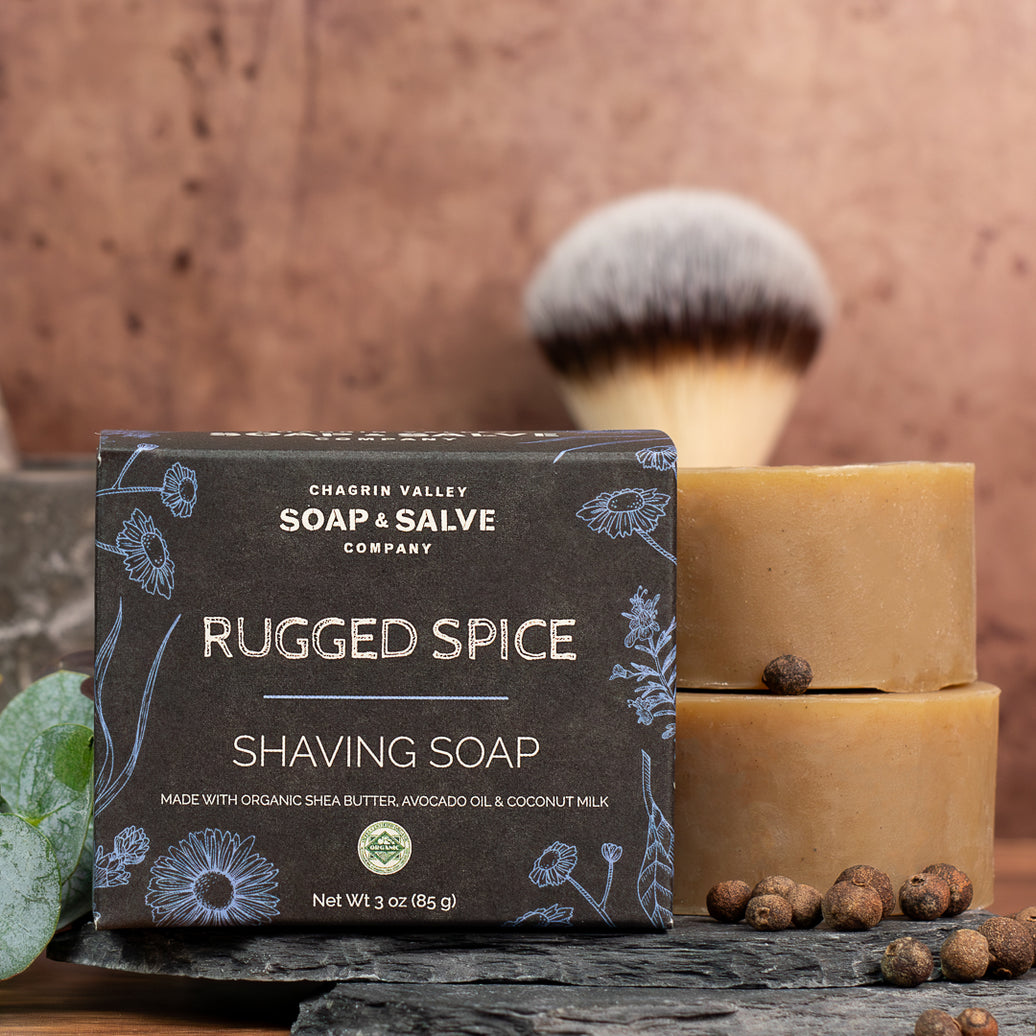 Organic Shaving Soap - Rugged Spice Scent